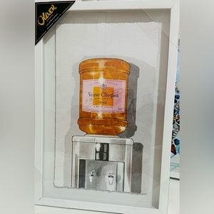 🍾💎 {OLIVER GAL} 💕 VEUVE CLICQUOT ROSE CHAMPAGNE WHITE FRAMED PARIS WALL ART!
